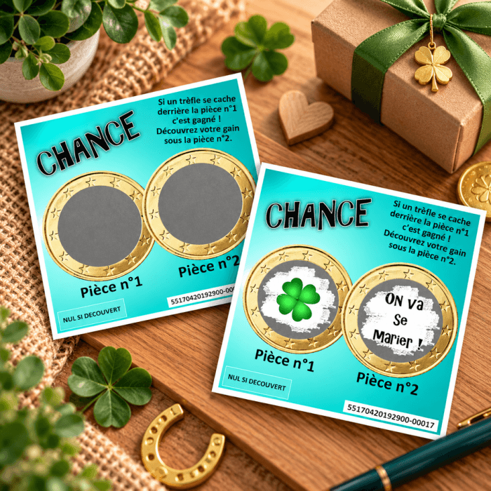 Carte à gratter personnalisée turquoise – Annonce ou cadeau original