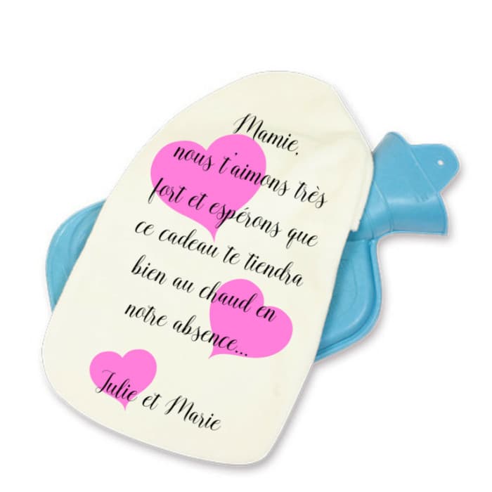 Bouillotte personnalisable pour les mamies, mamans...