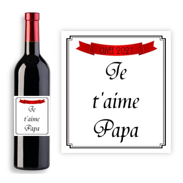 Étiquette personnalisée pour bouteille de vin - Modèle papa