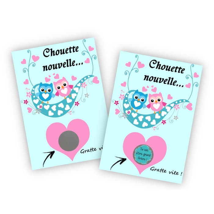 Carte à gratter personnalisée – "Tu vas être grand frère" pour une annonce de grossesse originale
