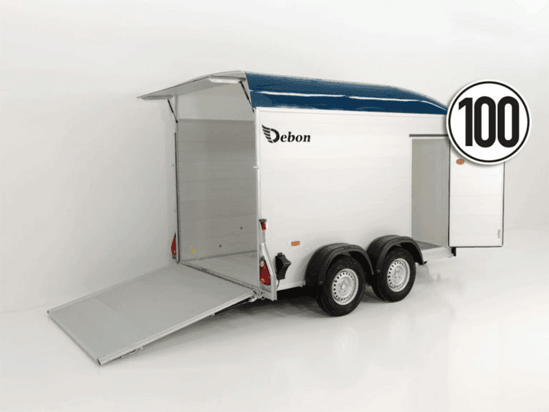 Debon Kofferanhänger Cargo  H:200cm 2,0t|Alu|Polybug|Tür|blau-Neu