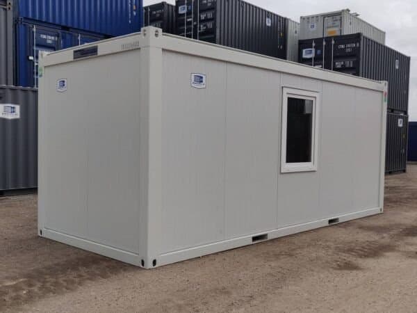 Baustellencontainer 6 m in Hellgrau – Büro und Materiallager