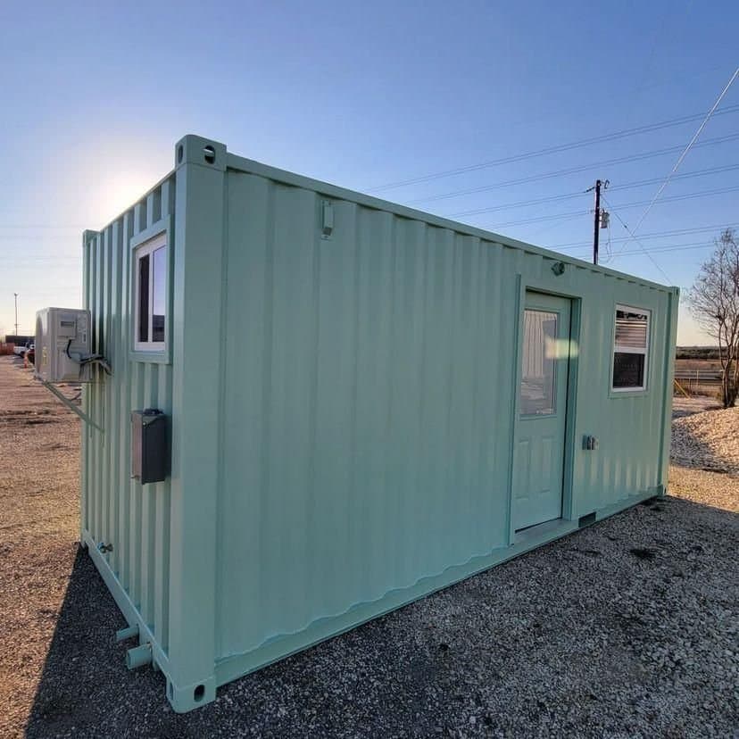 Wohncontainer 6 m in Grün – kompakte Wohneinheit