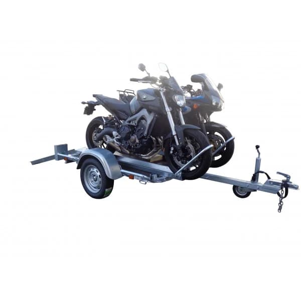 Motorradanhänger 500 kg, 2 Schienen + Auffahrrampe