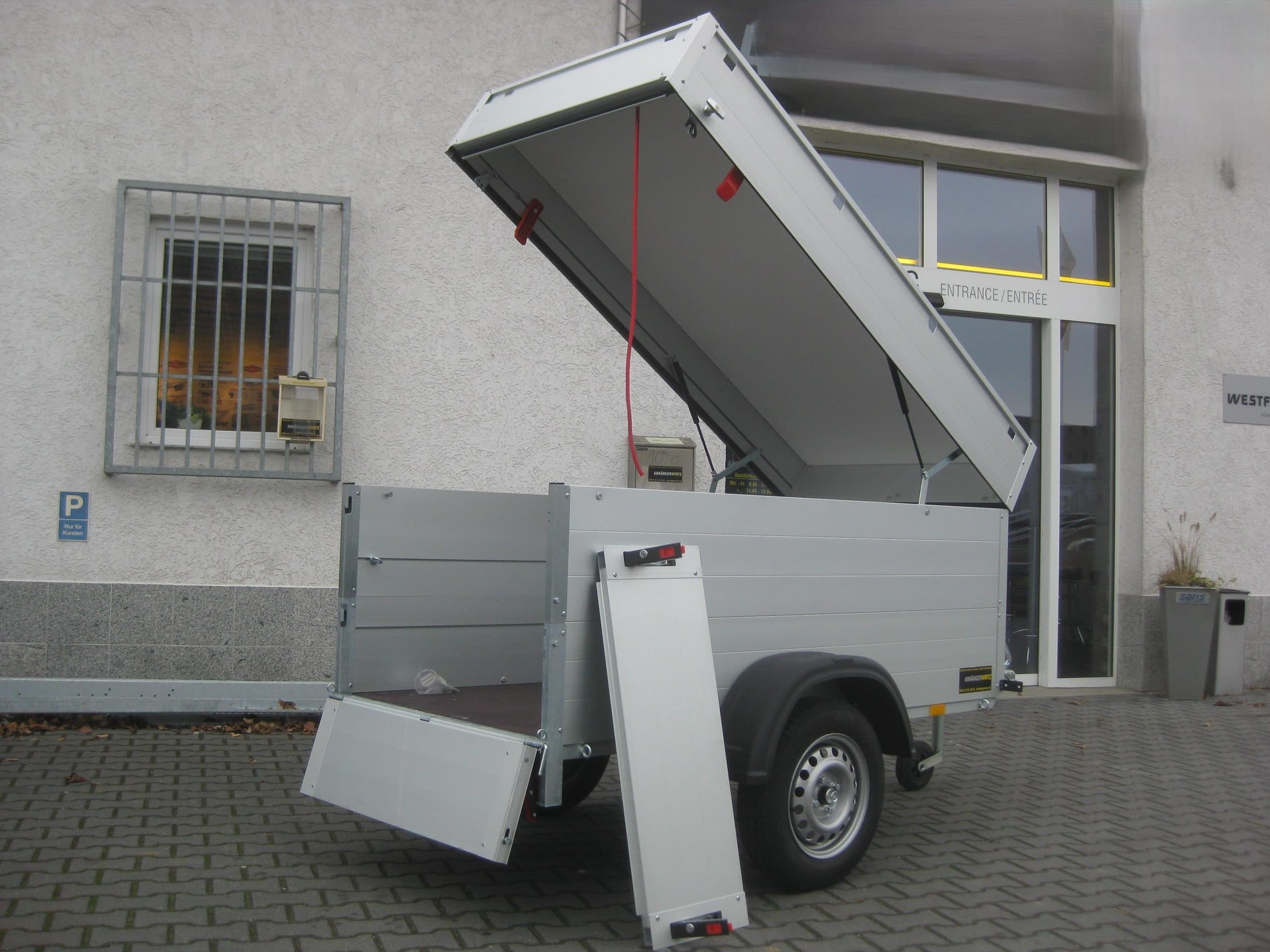 ALUBOXX GT 750 VT1 – remorque à couvercle haute 201 × 101 × 83 cm – PTAC 750 kg