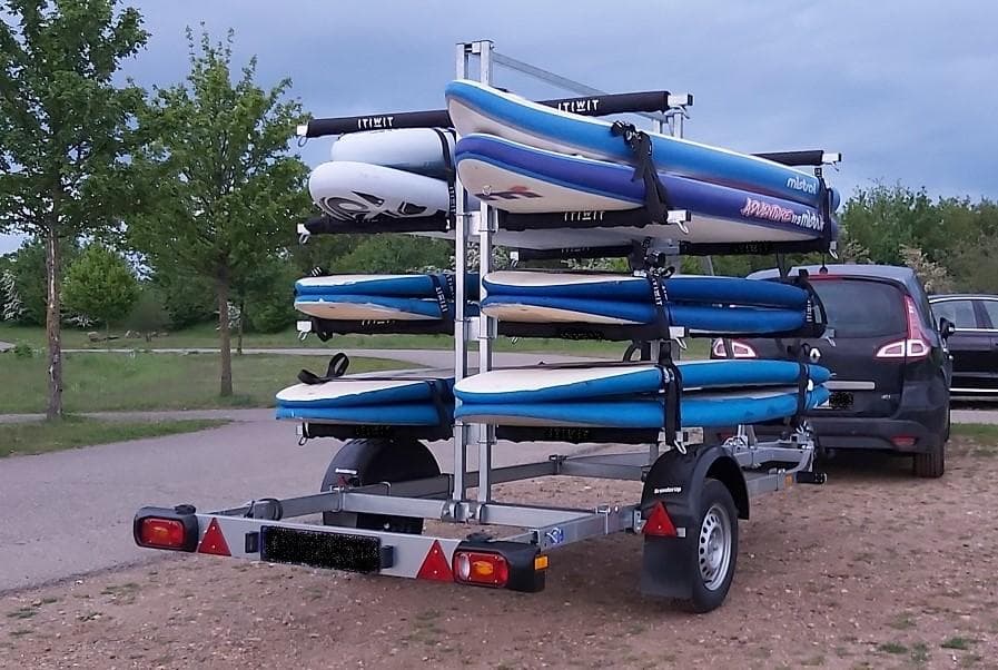Brenderup 8116 160750UB – remorque canoë, kayak et paddle – PTAC 750 kg – support grande capacité