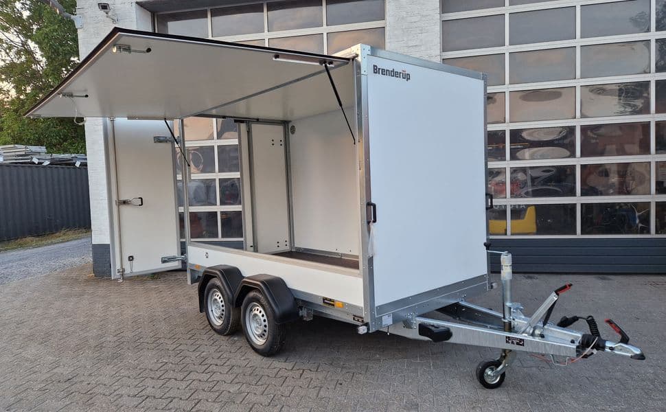 Brenderup Cargo Dynamic CD300 TB – remorque magasin avec ouverture et porte latérales 300 × 155 × 185 cm – PTAC 2 000 kg