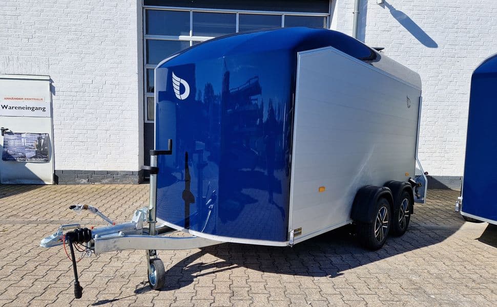 Cargo Roadster 700 Plus – remorque fourgon aluminium-polyester bleu roi 375 × 180 × 200 cm – PTAC 2 600 kg