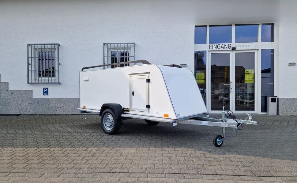 TF5 S Midi – remorque fourgon aérodynamique avec porte latérale 300 × 110 × 90 cm – PTAC 750 kg