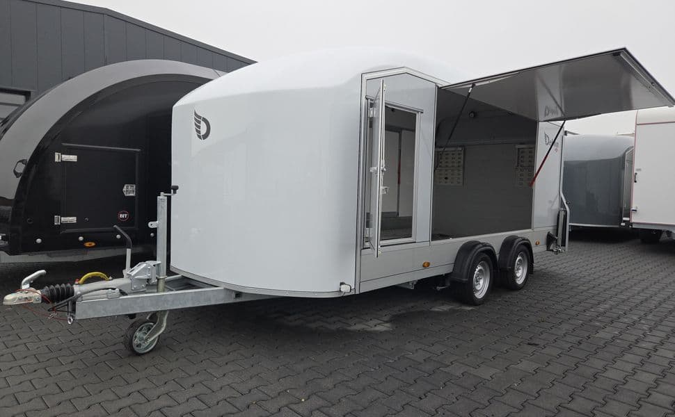 Cargo Roadster 1000 ASR Car White – remorque porte-voiture fermée avec ouvertures latérales 476 × 200 × 206 cm – PTAC 3 500 kg