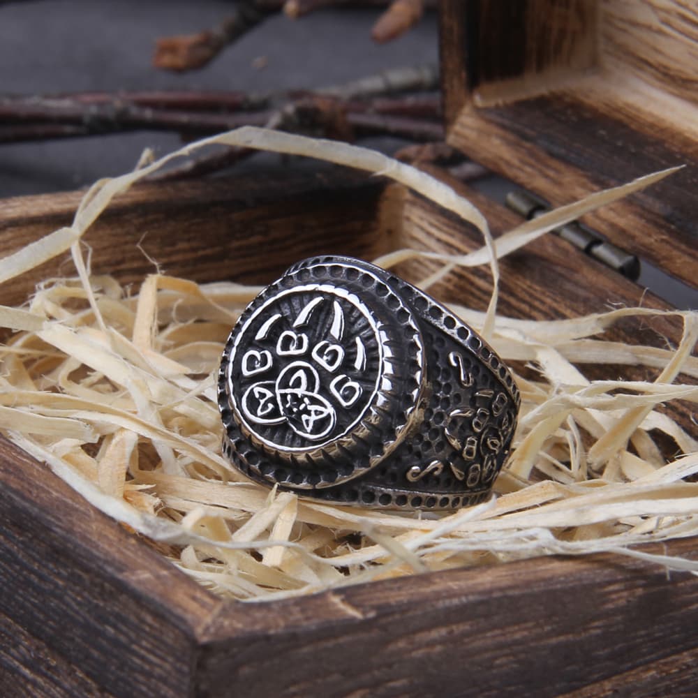 Bague viking Berserker argenté - 12