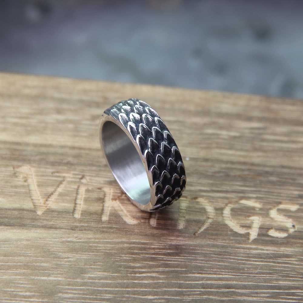 Bague viking peau de dragon - 8