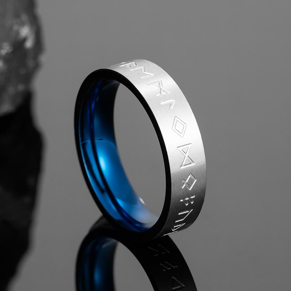 Bague viking rune bleu - 7