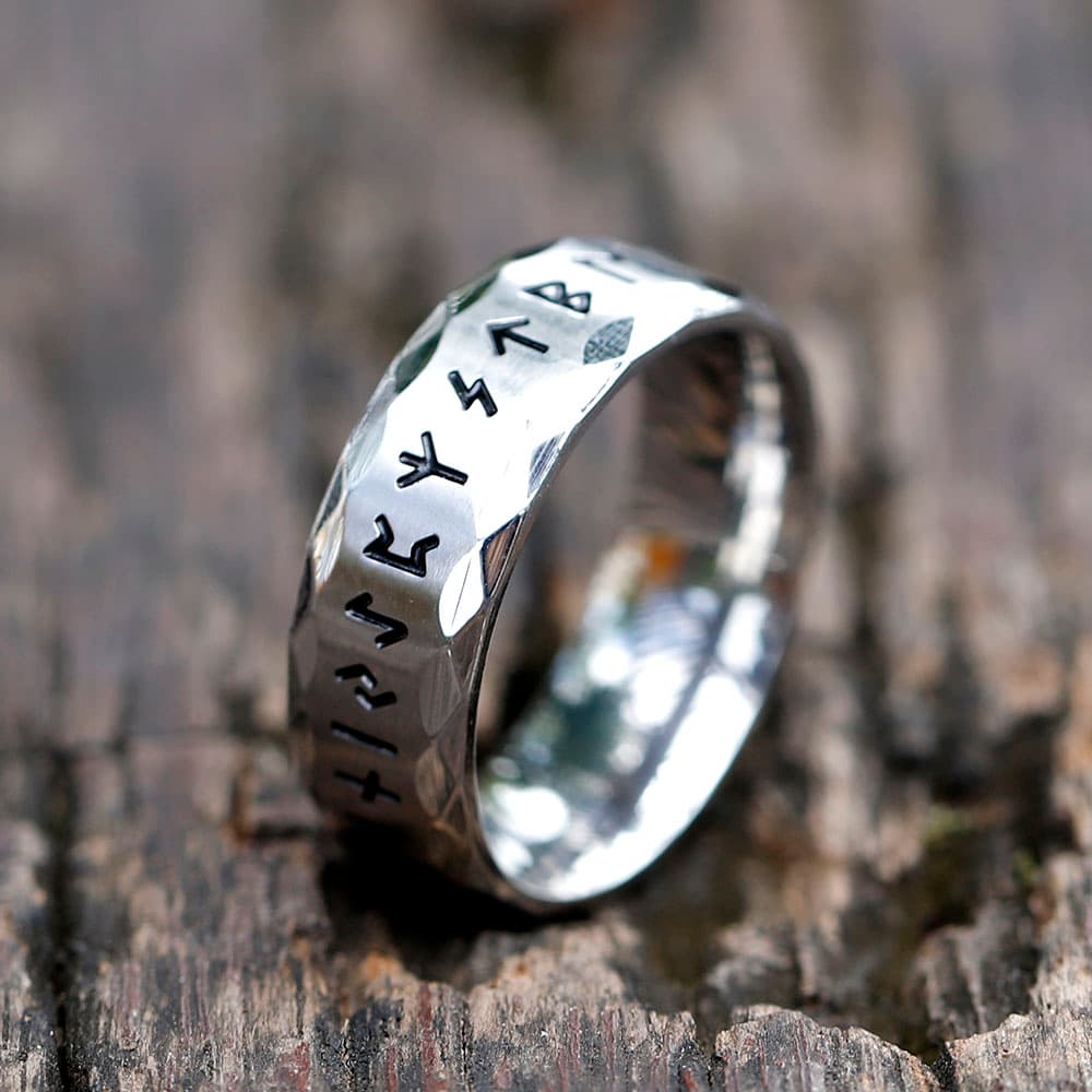 Bague viking rune odin argent - 13