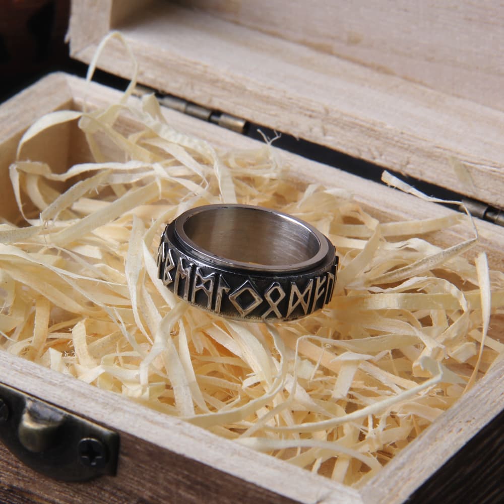 Bague viking rustique argentée - 7