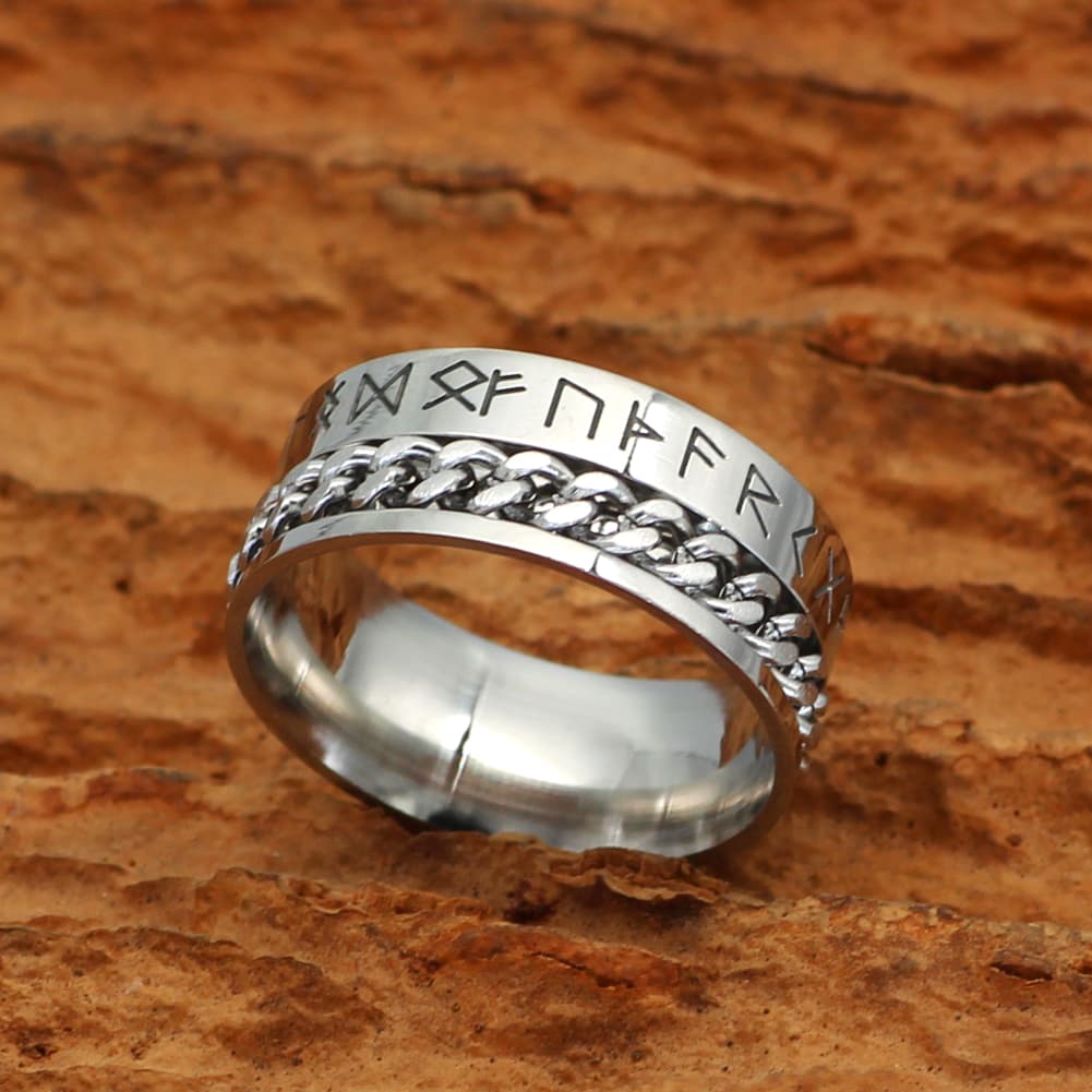 Bague viking tressé argenté - 13