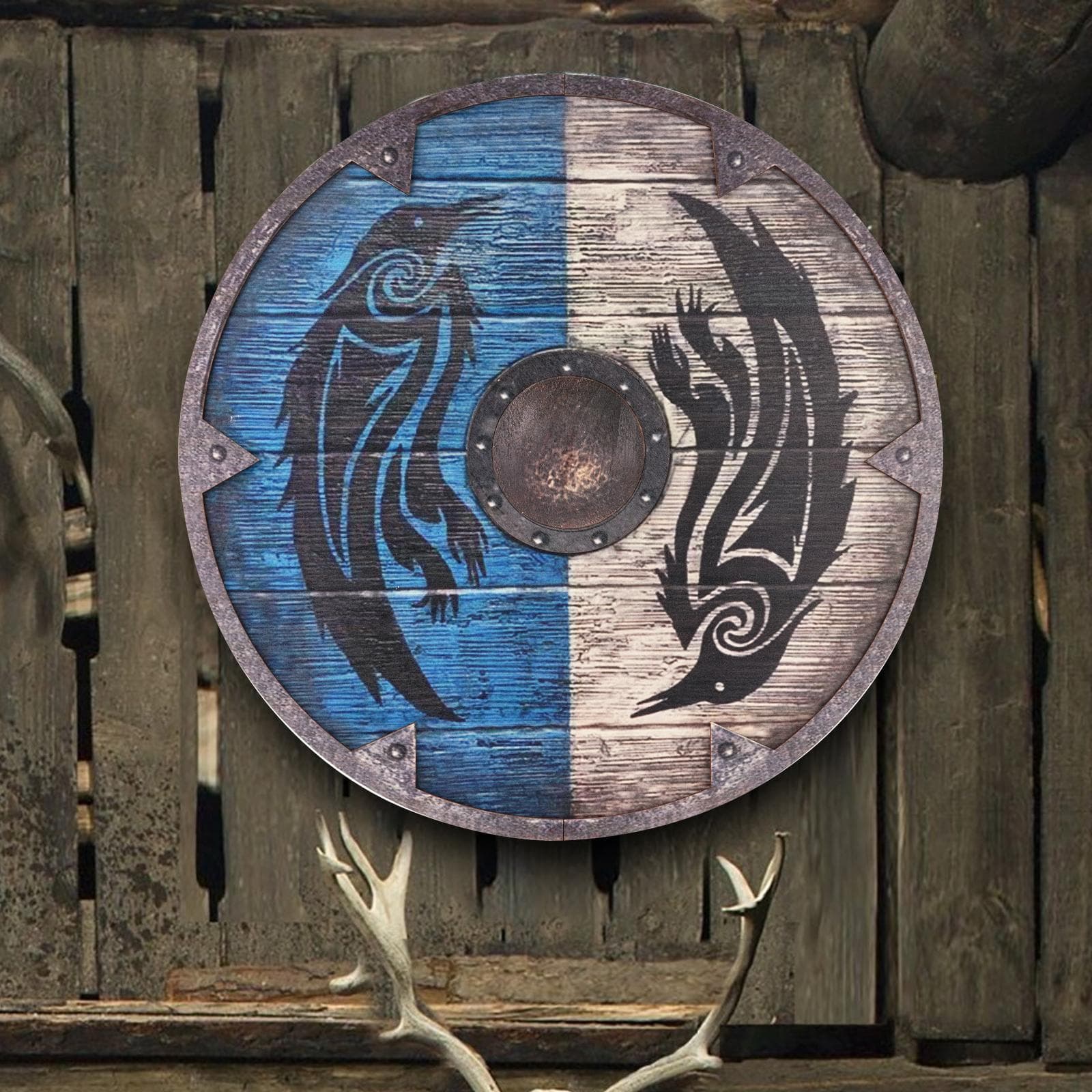 Bouclier Viking corbeaux