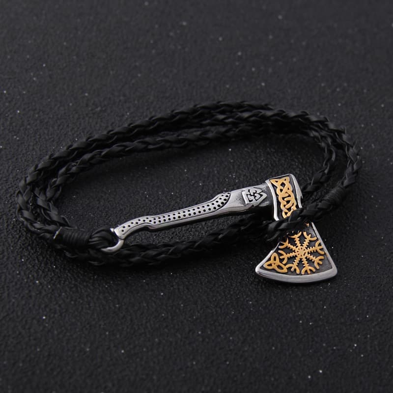 Bracelet Viking Hache Vagabond doré
