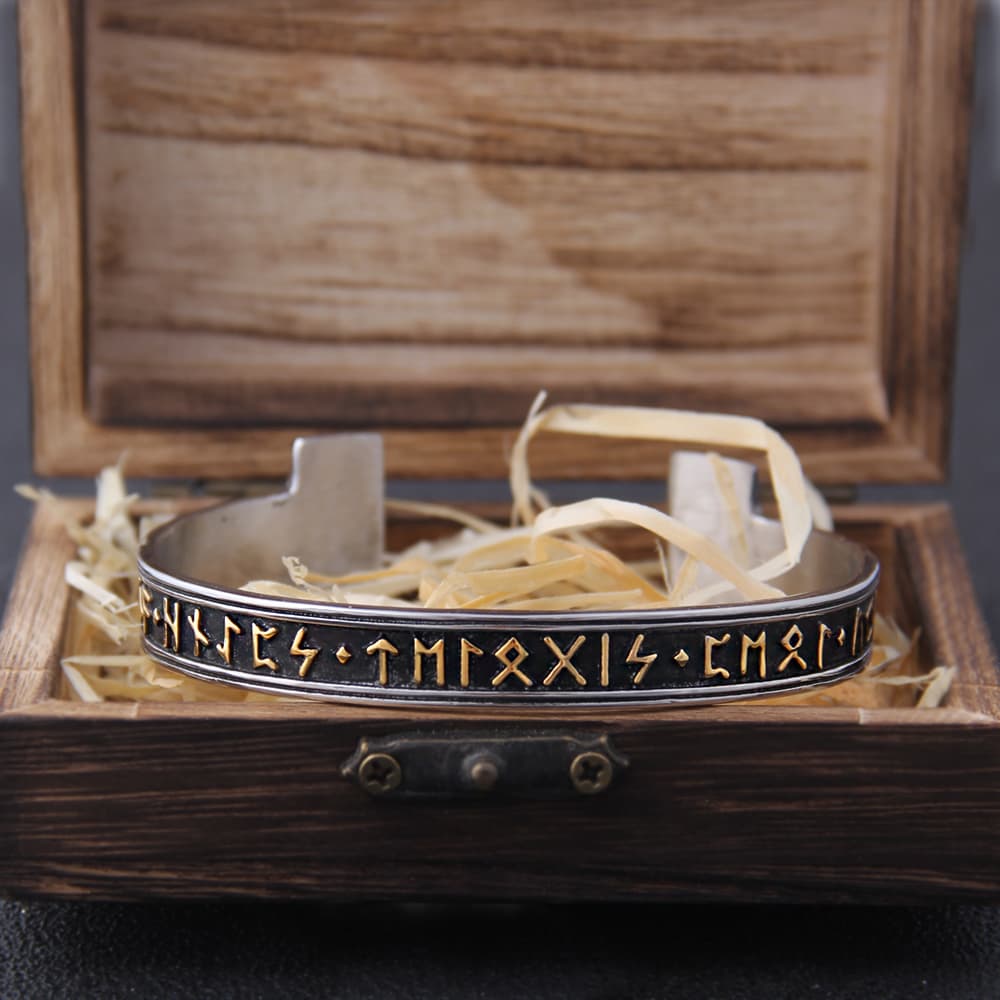 Bracelet Viking runique argenté
