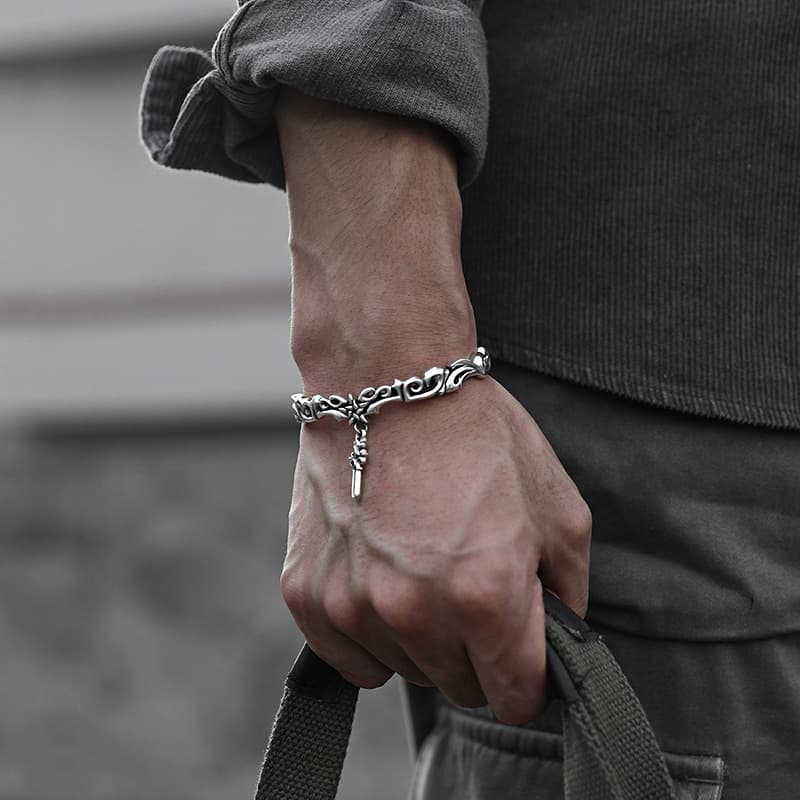 Bracelet viking argenté