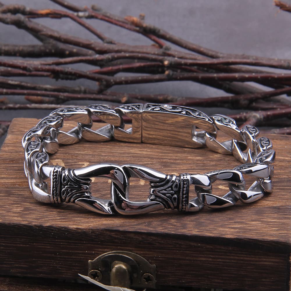 Bracelet viking en acier - 24cm