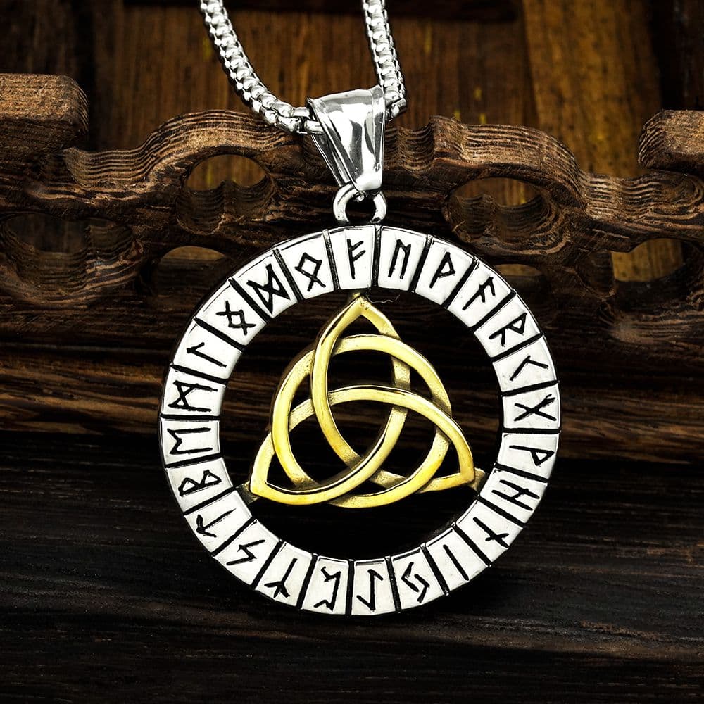 Collier viking Triskèle doré