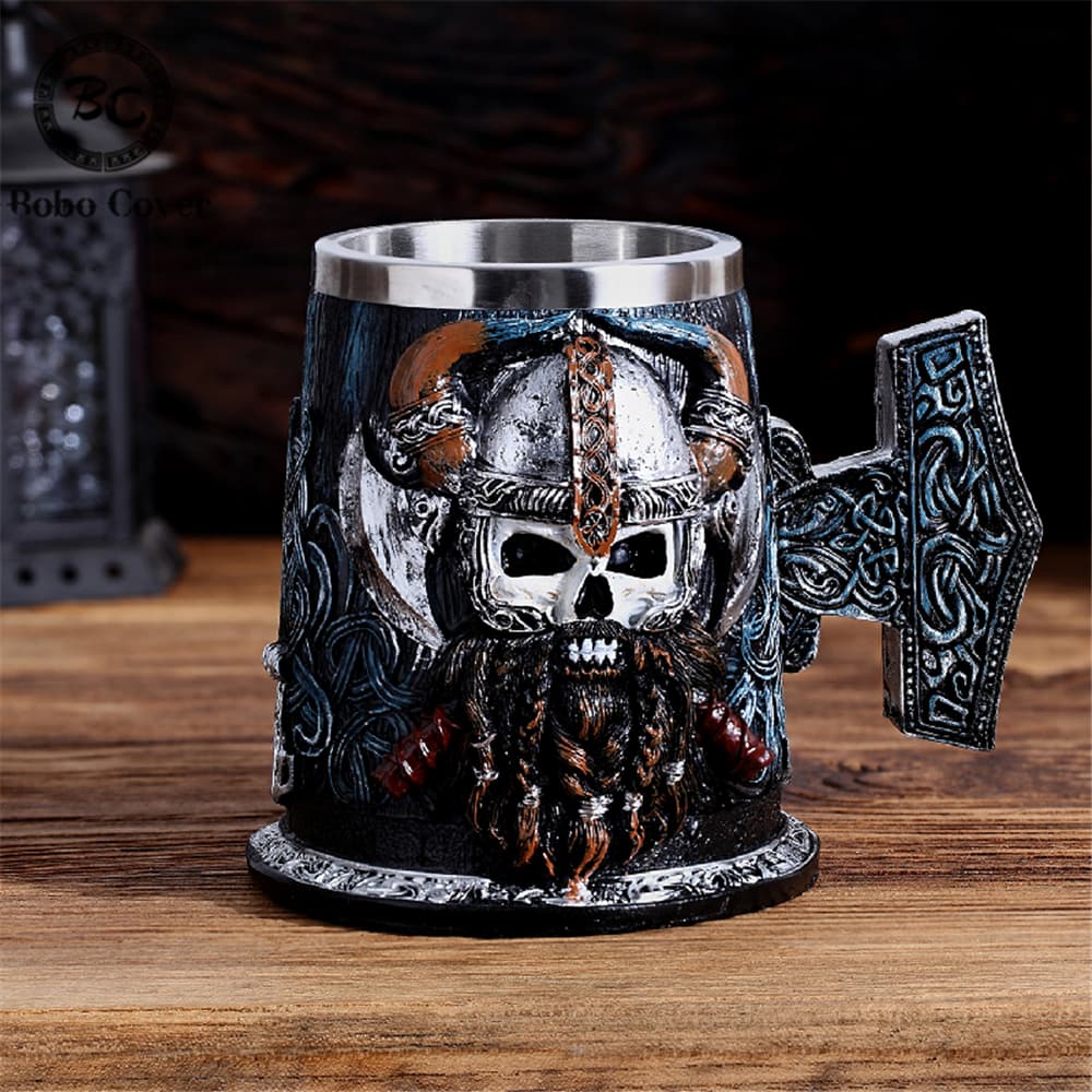 Chope Viking tête de guerrier