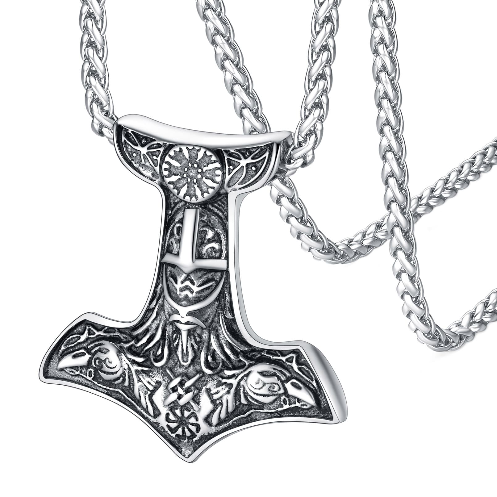 Collier Viking Ancre d'Odin argenté