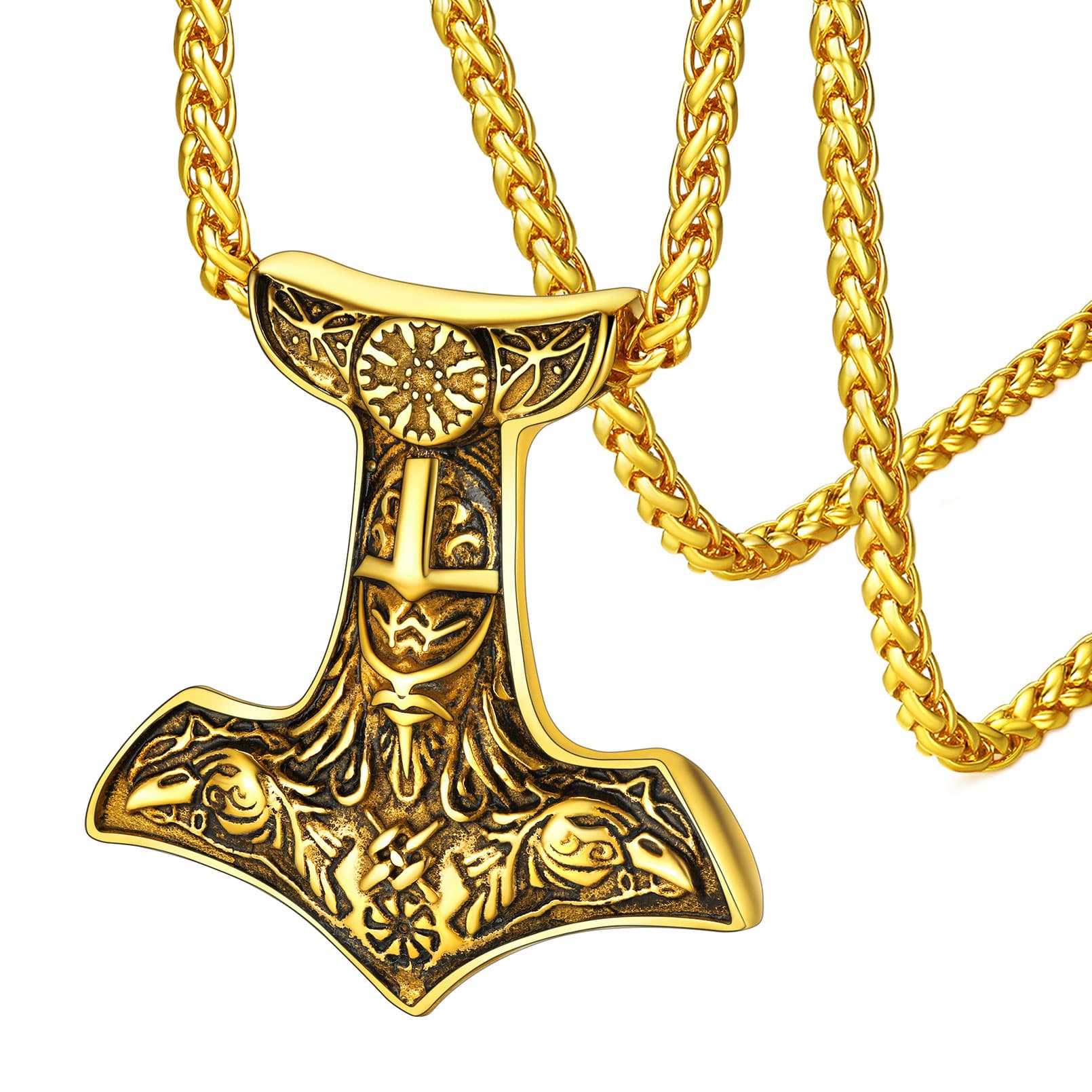 Collier Viking Ancre d'Odin doré