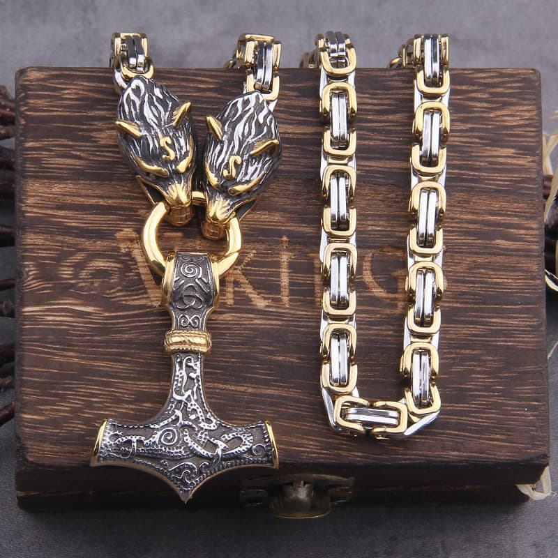 Collier Viking Loup Sköll et Hati