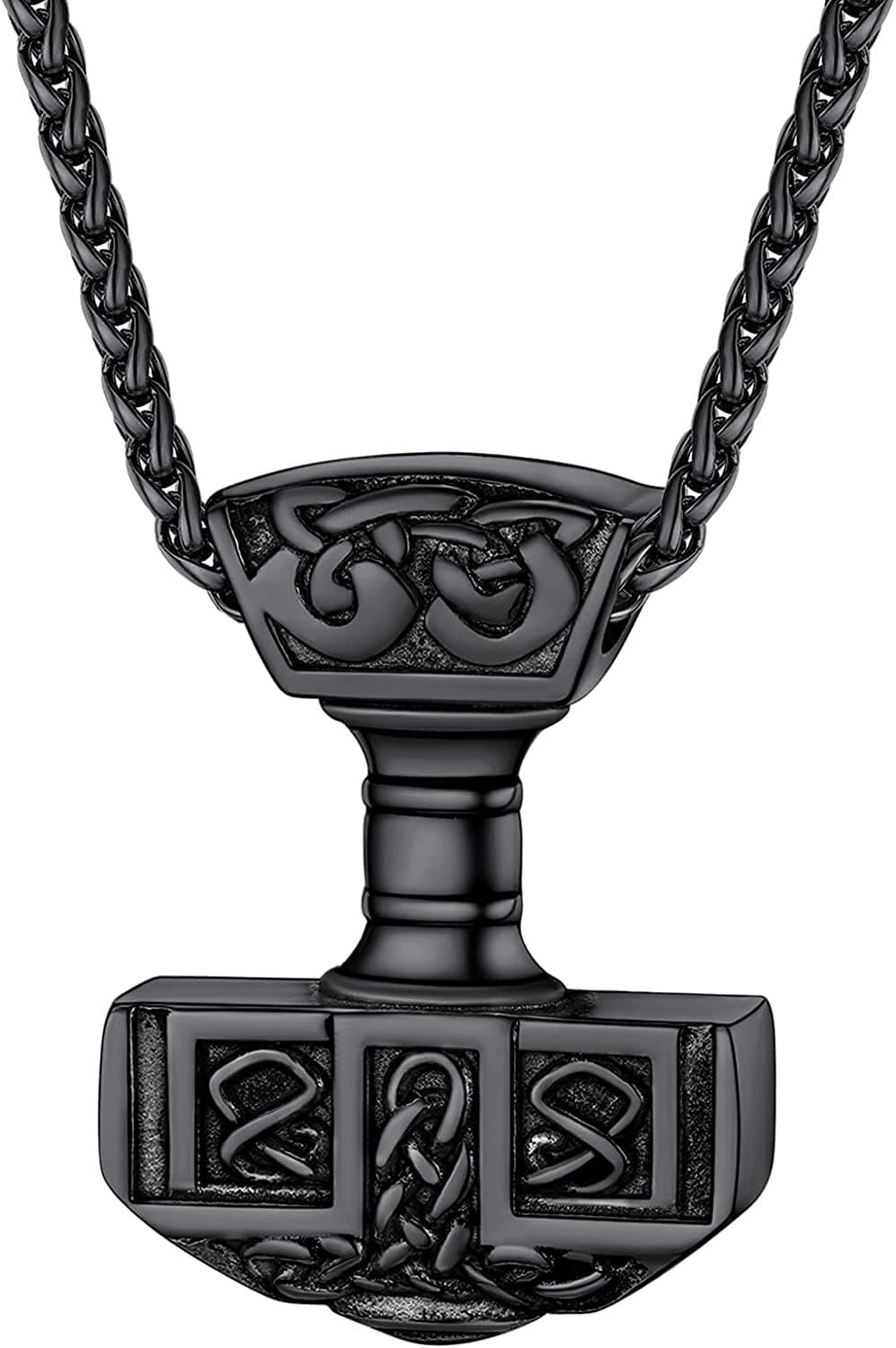 Collier Viking Marteau de Thor noir