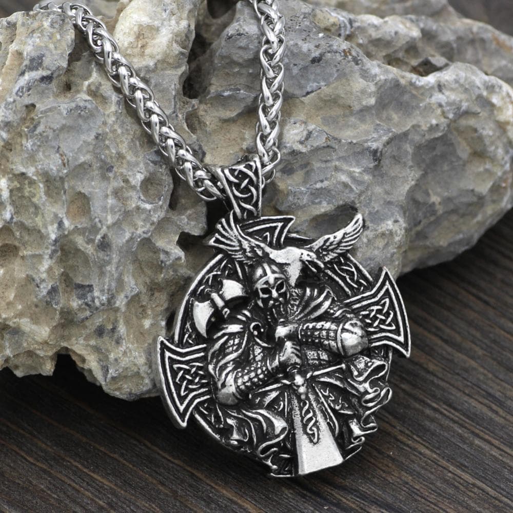 Collier viking Odin doré