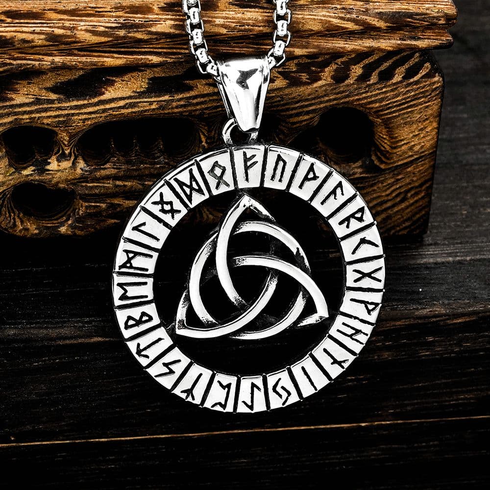 Collier viking Triskèle argenté