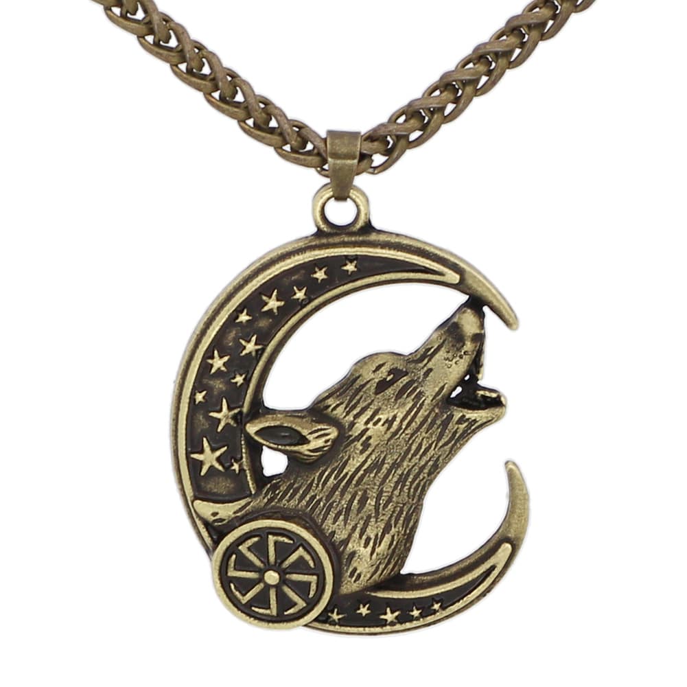 Collier viking loup d'Odin doré