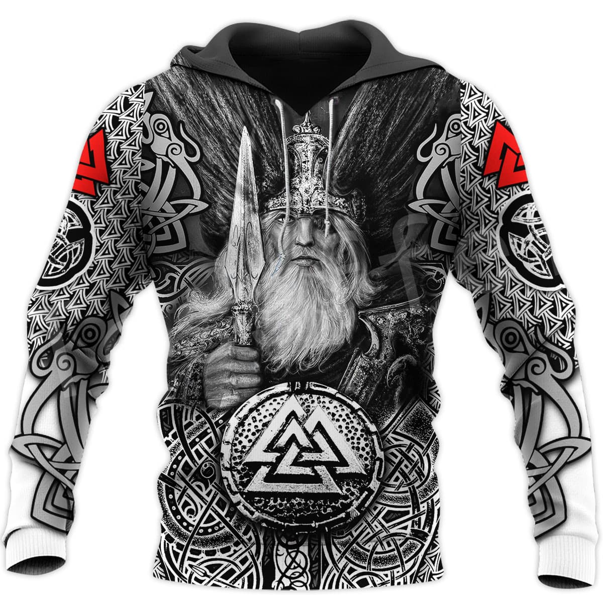 Hoodie viking Mjöllnir et Valknut - XL
