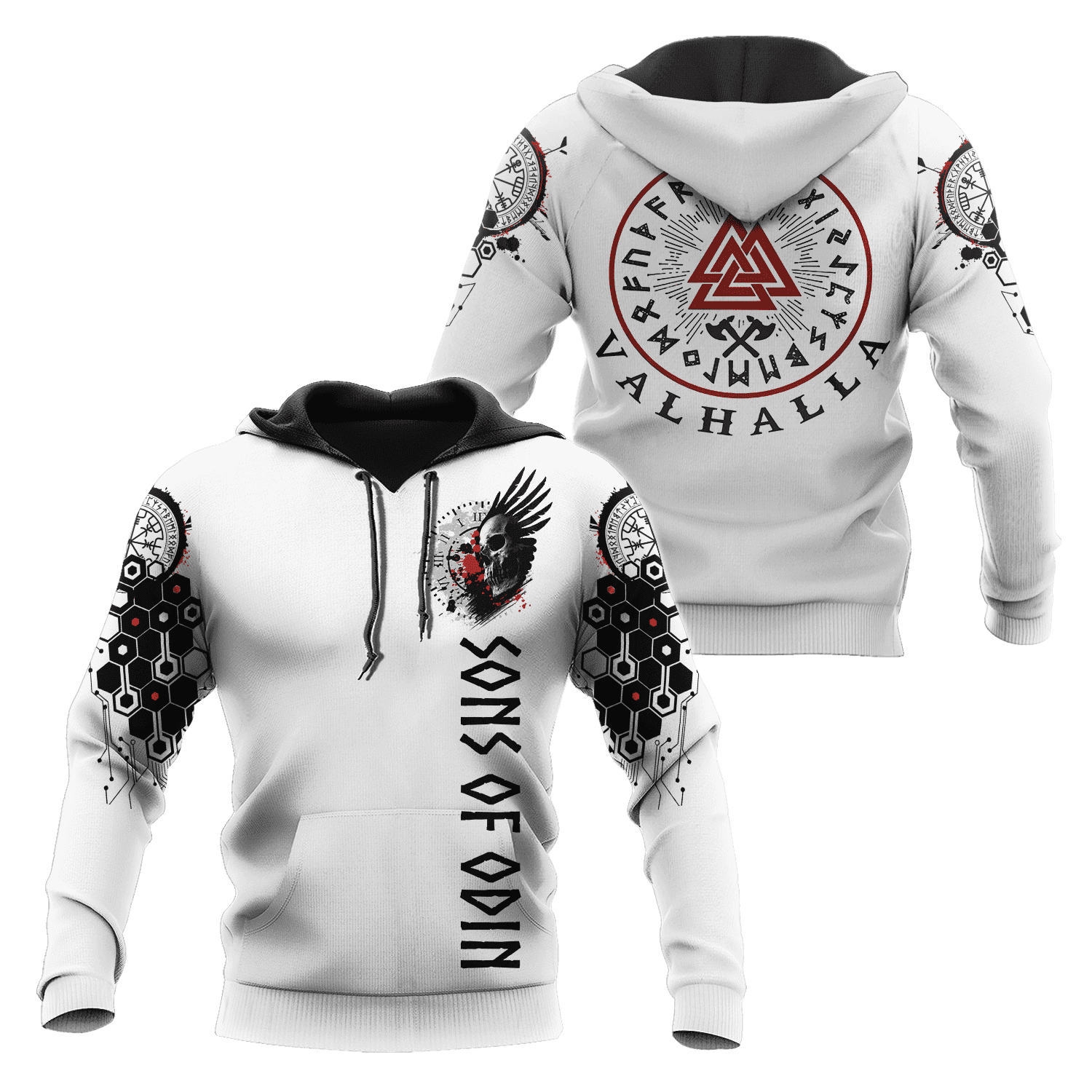 Hoodie viking Valhalla - L