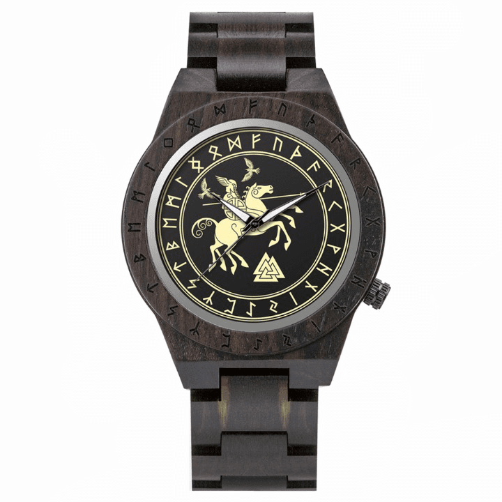 Montre en Bois foncé Valknut