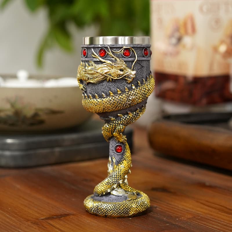 Verre viking dragon doré