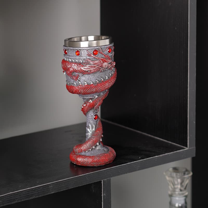Verre viking dragon rouge