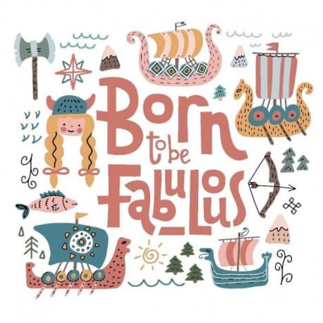 Drapeau "Fabuleux Viking" - 150 x 230 cm - Fille