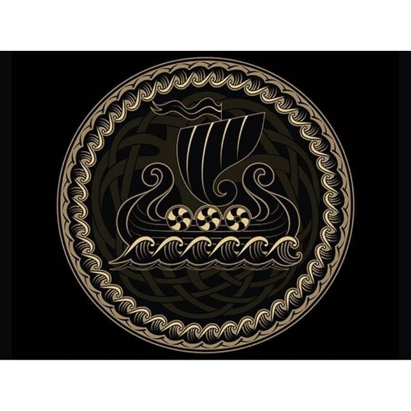 Drapeau Viking Drakkar - 150 x 200 cm - Noir