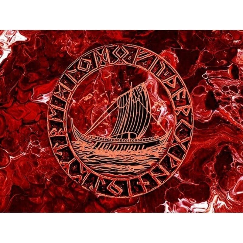 Drapeau Viking Drakkar - 150 x 230 cm - Rouge