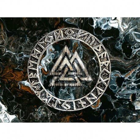 Drapeau Viking Valknut - 150 x 200 cm - Gris