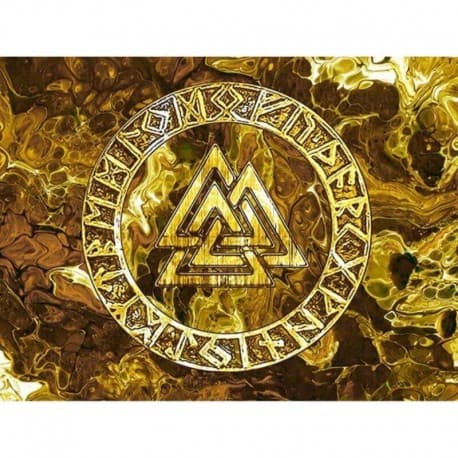 Drapeau Viking Valknut - 150 x 200 cm - Jaune