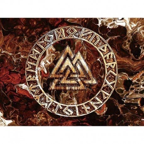 Drapeau Viking Valknut - 150 x 200 cm - Marron