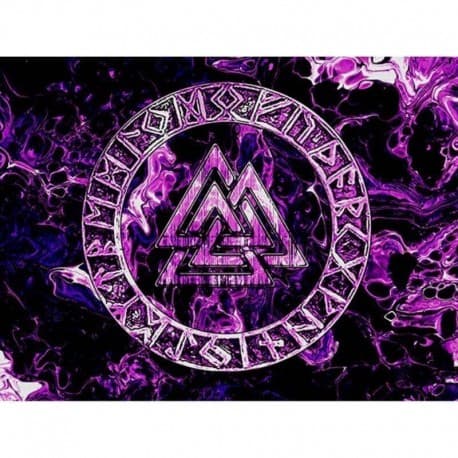 Drapeau Viking Valknut - 150 x 200 cm - Violet