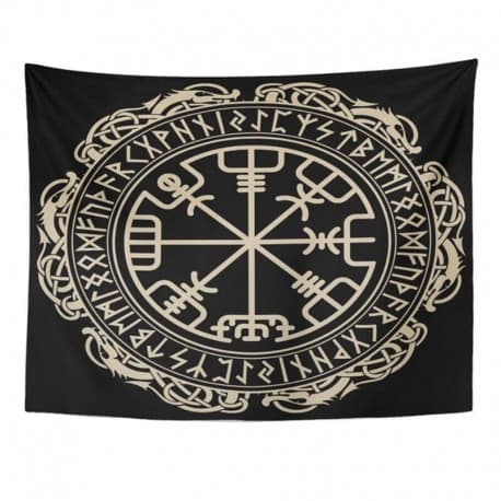 Drapeau Viking Vegvisir - 130 x 150 cm