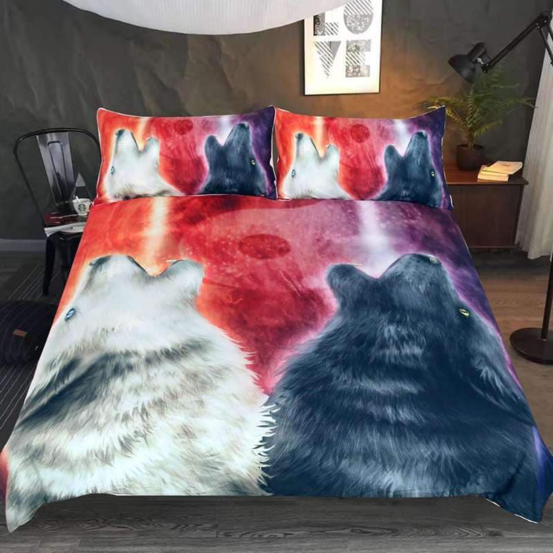 HOUSSE DE COUETTE LOUP DUEL SONORE - Double 203 x 228cm