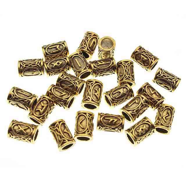PERLE VIKING - LOT DE 24 RUNES - Or