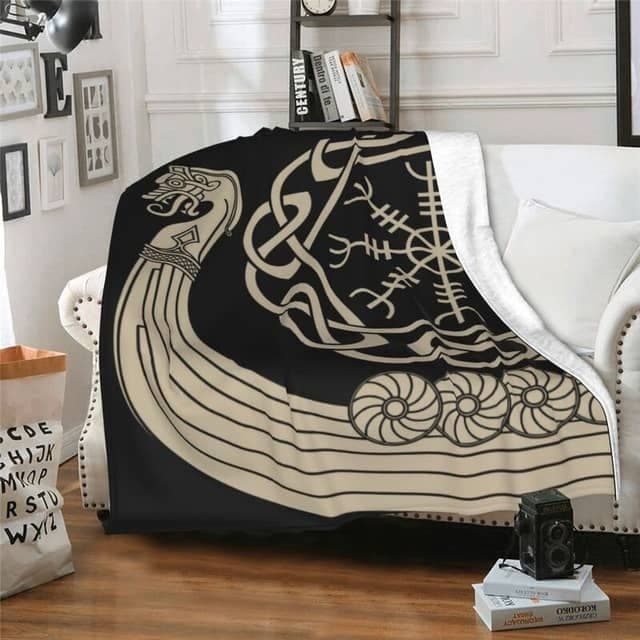PLAID VIKING DRAKKARS - 130x150cm